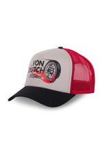 Black, white and red trucker cap - Image n°1