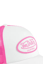 White and neon pink cap with logo - Image n°4