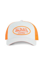 White and fluorescent orange cap with logo - Image n°4