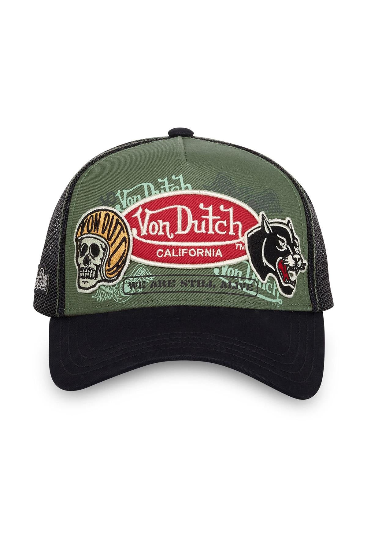 Black and khaki cap with patches - Image n°3