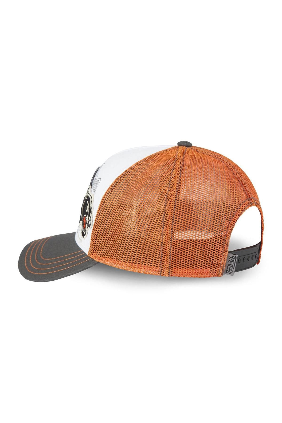 Grey, white and orange cap with patches - Image n°5