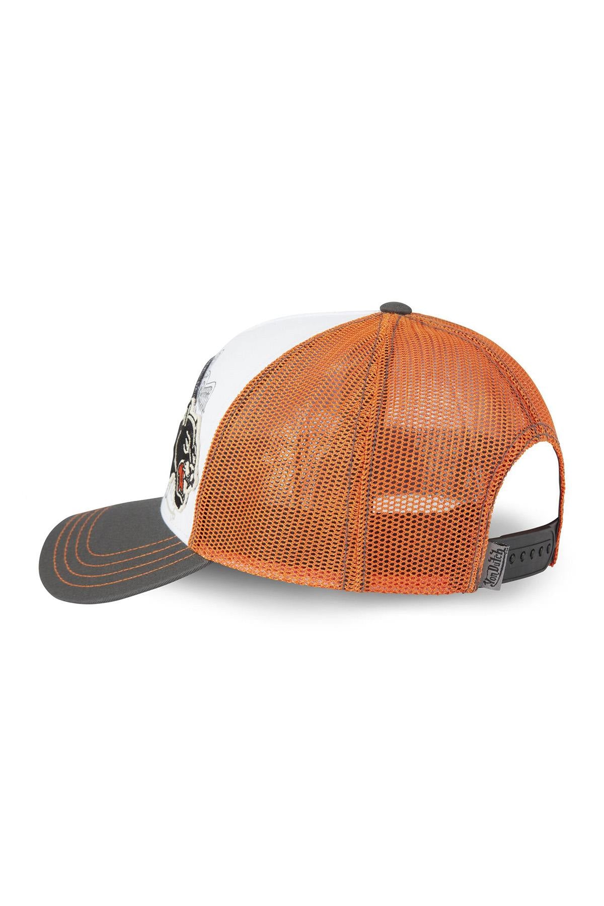 Grey, white and orange cap with patches - Image n°5