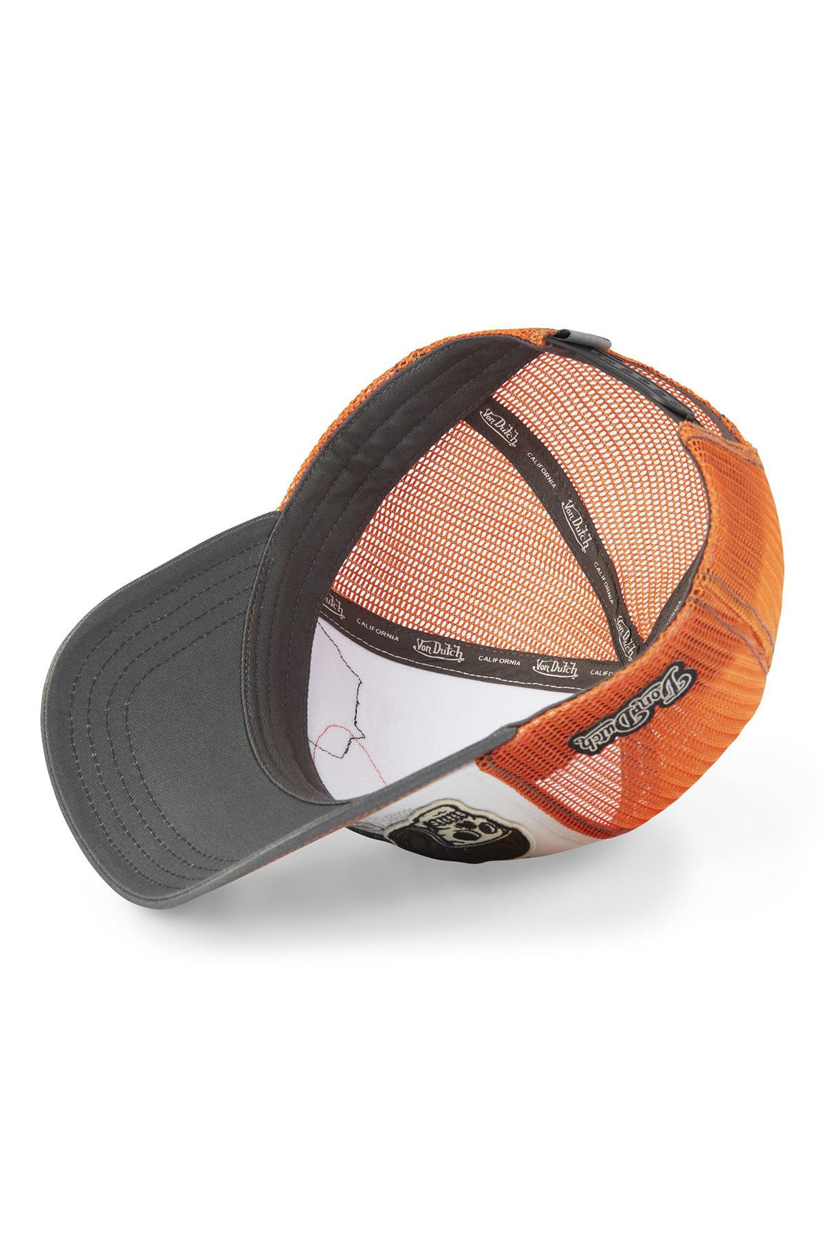 Grey, white and orange cap with patches - Image n°4