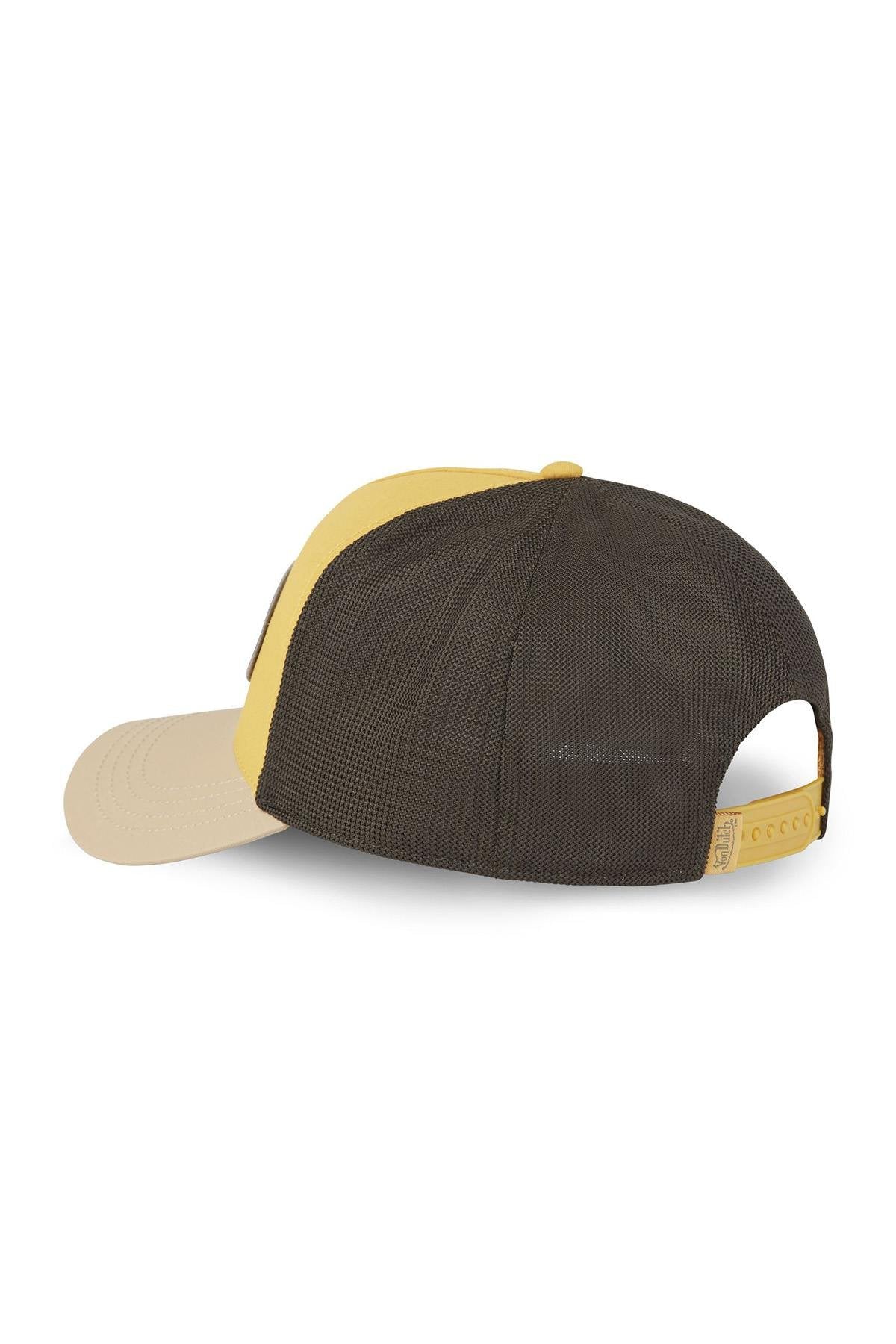 Yellow, black and ecru mesh cap - Image n°2