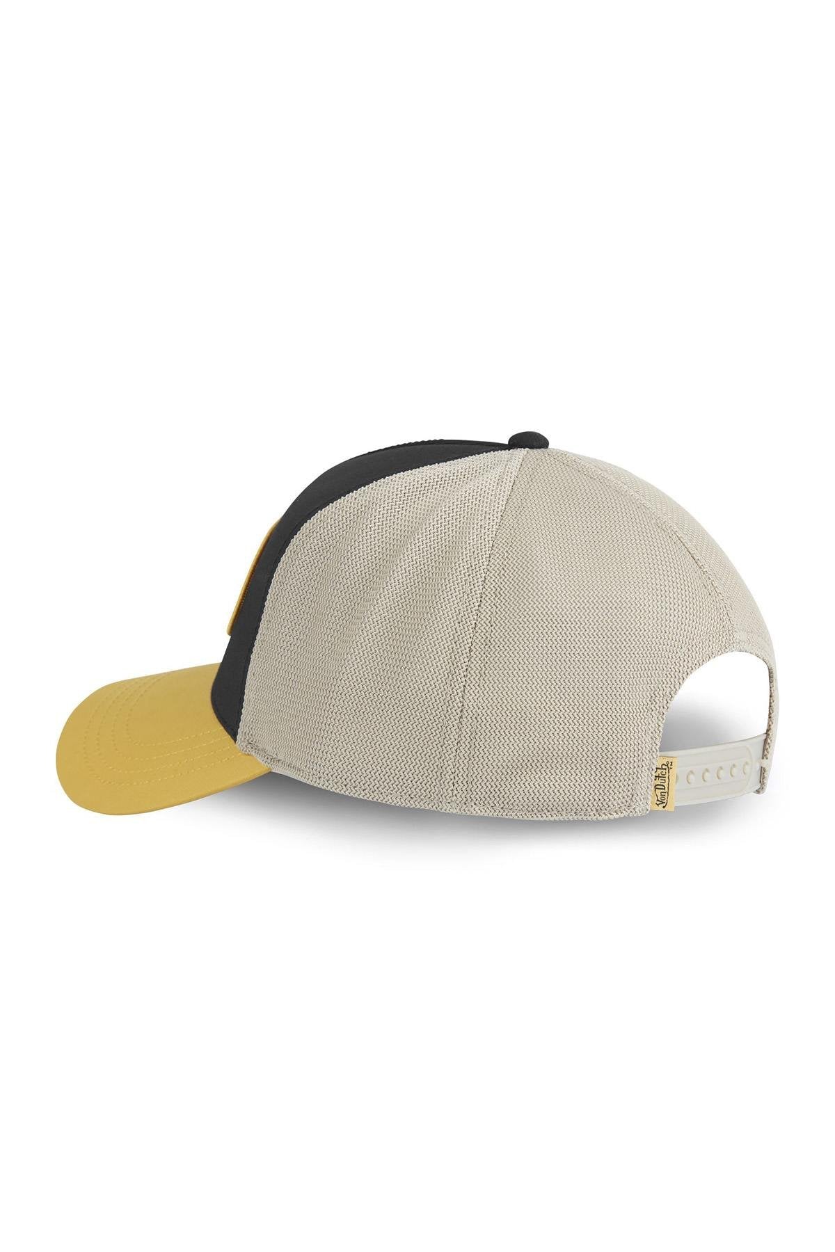 Black, ecru and yellow mesh cap - Image n°2