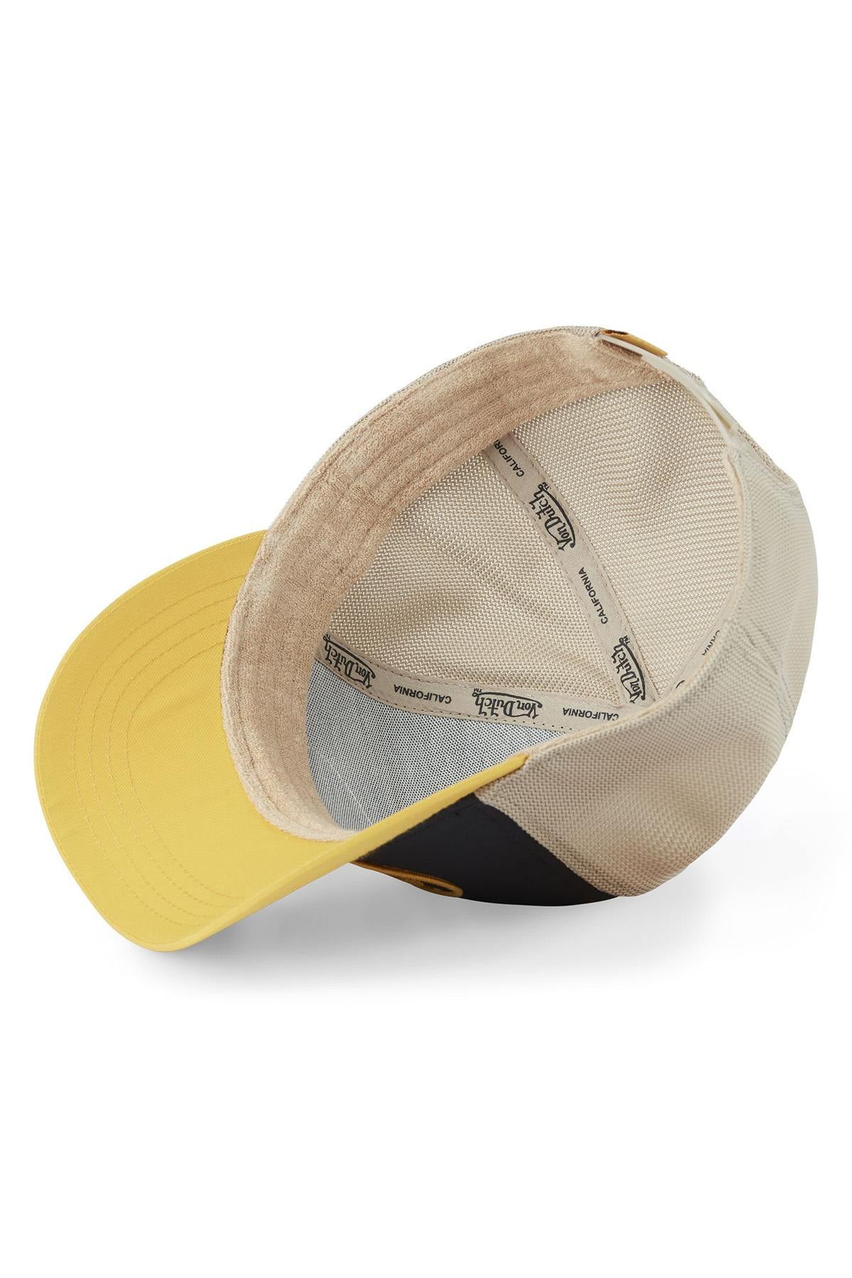 Black, ecru and yellow mesh cap - Image n°5