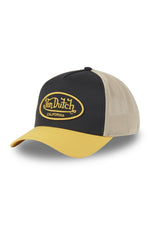 Black, ecru and yellow mesh cap - Image n°1