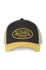 Black, ecru and yellow mesh cap - Image n°4