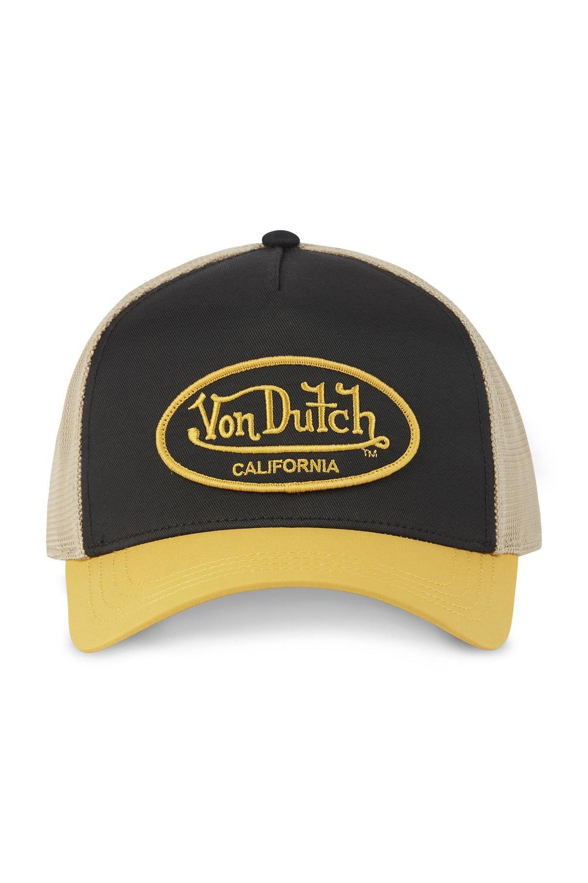 Black, ecru and yellow mesh cap - Image n°4