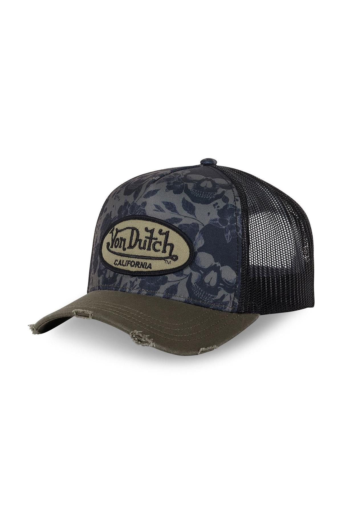 Mesh cap with blue floral print - Image n°1
