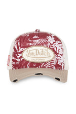 Red and white floral print cap - Image n°4