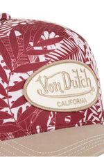 Red and white floral print cap - Image n°2