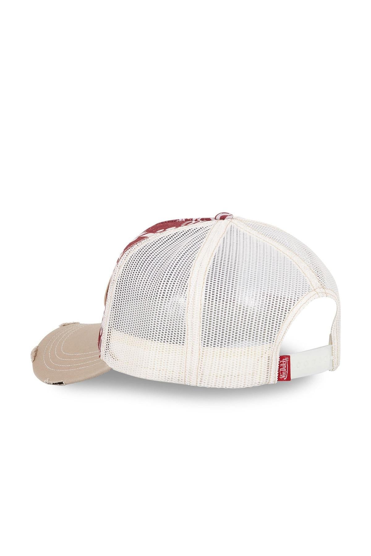 Red and white floral print cap - Image n°3