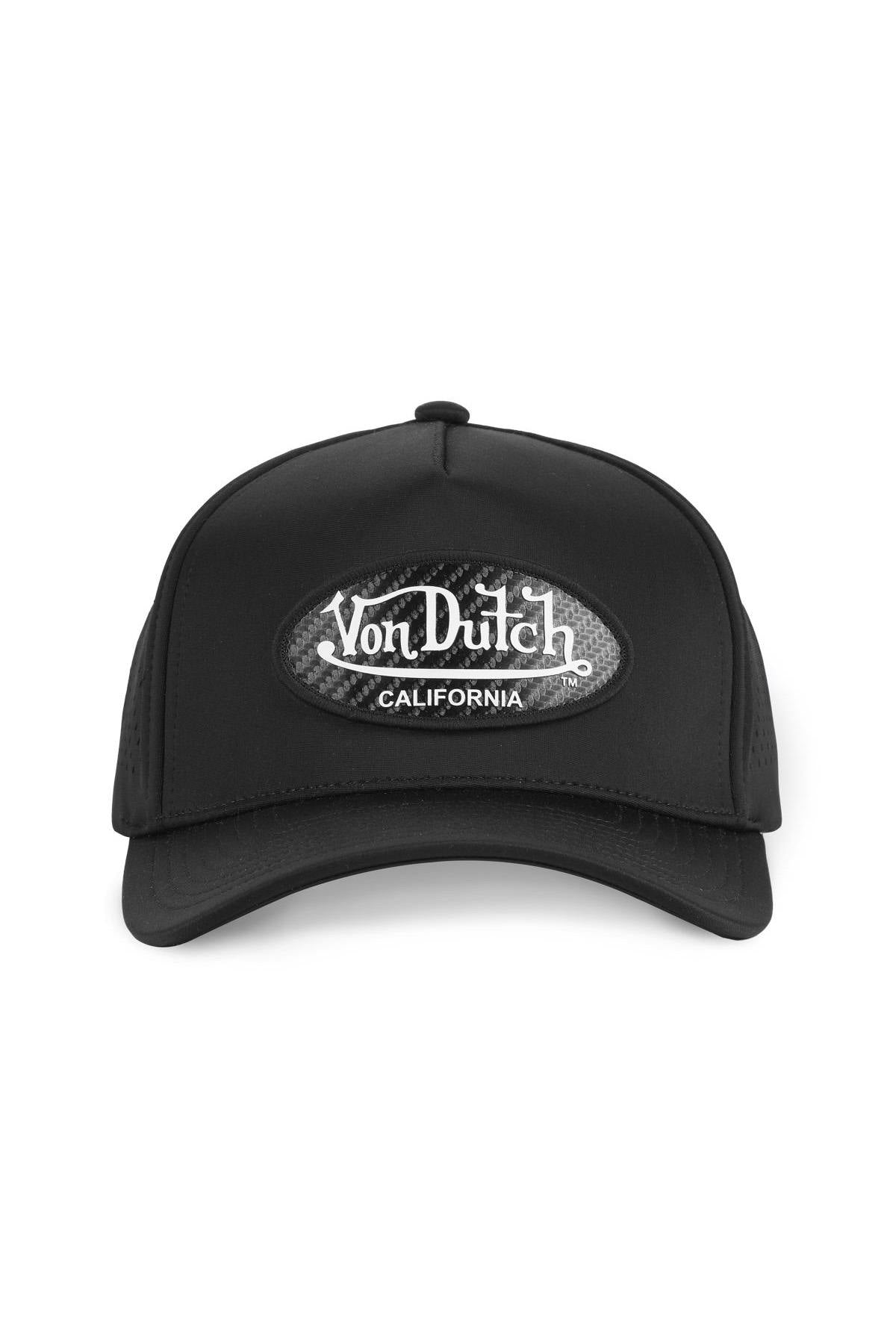 Black sports cap with carbon effect logo - Image n°3