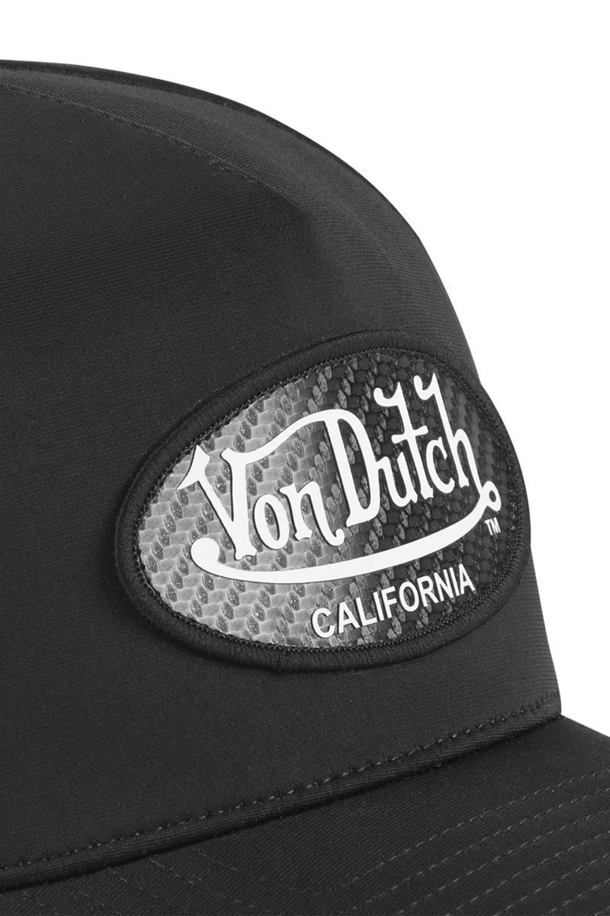 Black sports cap with carbon effect logo - Image n°2