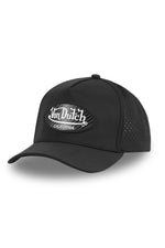 Black sports cap with carbon effect logo - Image n°1
