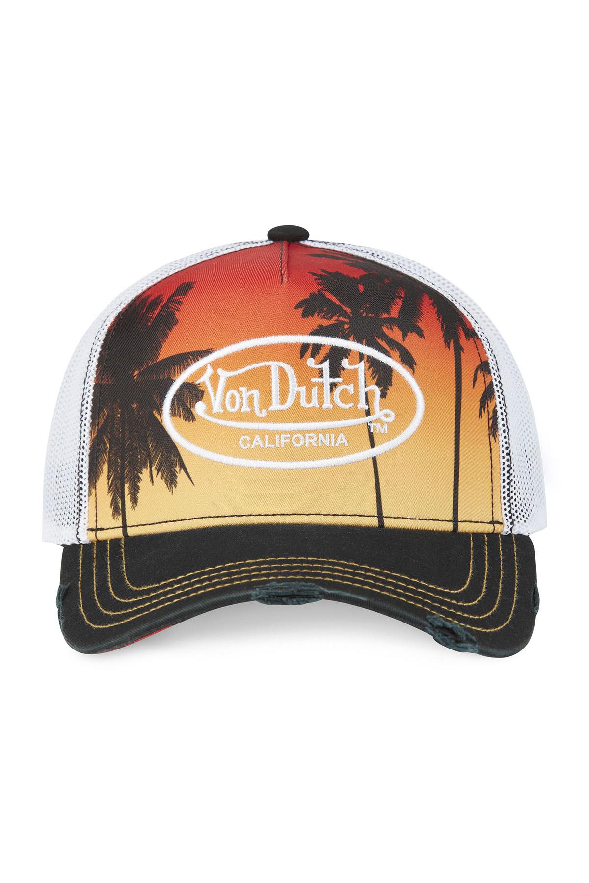 Trucker cap with white embroidered logo on summer print pattern - Image n°5