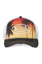 Trucker cap with white embroidered logo on summer print pattern - Image n°5