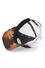 Trucker cap with white embroidered logo on summer print pattern - Image n°6