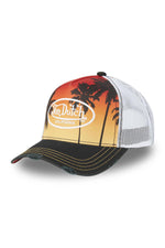 Trucker cap with white embroidered logo on summer print pattern - Image n°2