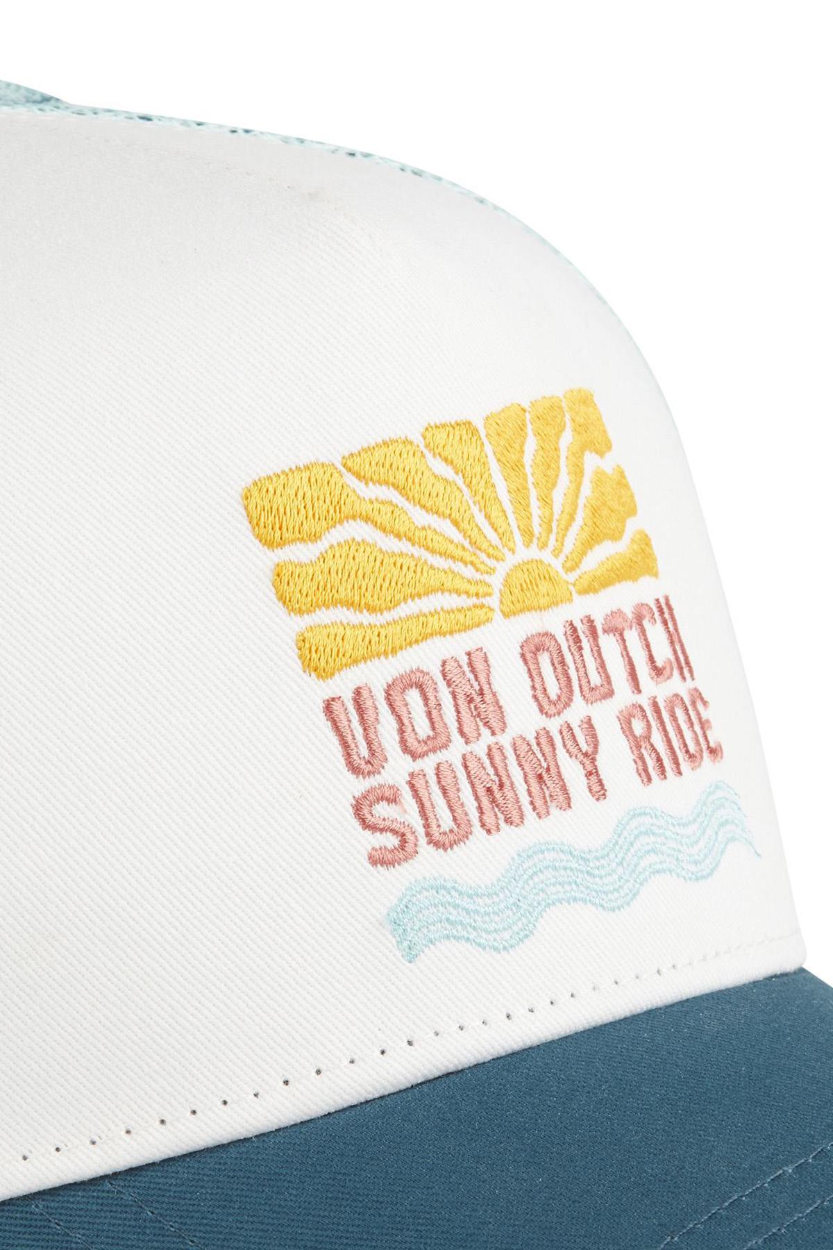 White and blue cap with embroidered summer logo - Image n°2