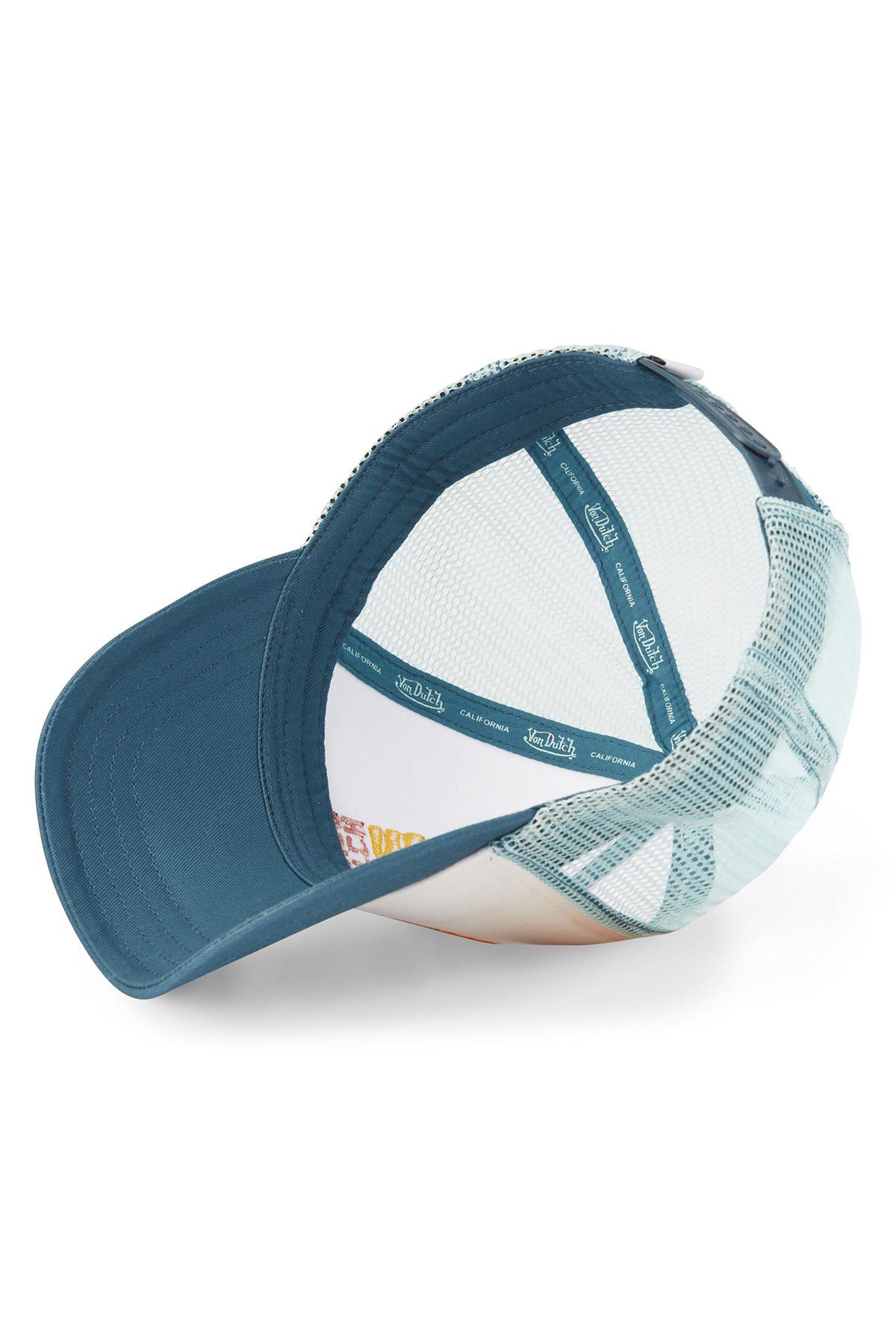White and blue cap with embroidered summer logo - Image n°5