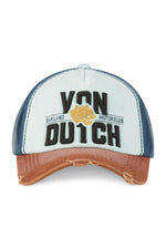 Tricolor embroidered cotton cap with worn effect - Image n°4