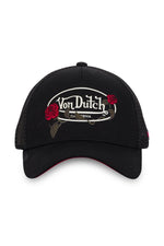 Black cap with red rose pattern logo - Image n°4