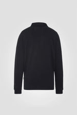 Black cotton long sleeve polo shirt - Image n°4