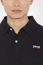 Black cotton long sleeve polo shirt - Image n°2