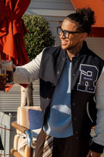 Navy and white varsity jacket - Image n°10