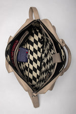 Ecru racing leather backpack - Image n°3