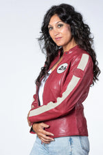 Red racing leather jacket, vegetable tanned - Image n°2
