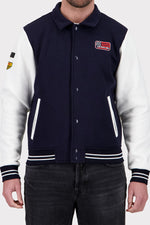 Steve McQueen Navy and White Teddy Jacket - Image n°1