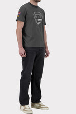 Jet Black Cotton T-Shirt with Steve McQueen Crest - Image n°3