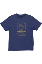 Navy Blue T-Shirt with Steve McQueen Graphic Illustration - Image n°3