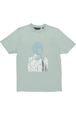 Turquoise blue t-shirt with Steve McQueen graphic illustration - Image n°4