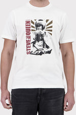 Steve McQueen illustrated white cotton t-shirt - Image n°1