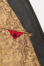 Black leather jacket with elegant shirt collar - Image n°5