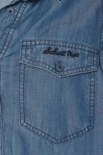 Women's indigo denim cotton jumpsuit - Image n°3