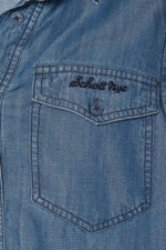 Women's indigo denim cotton jumpsuit - Image n°3