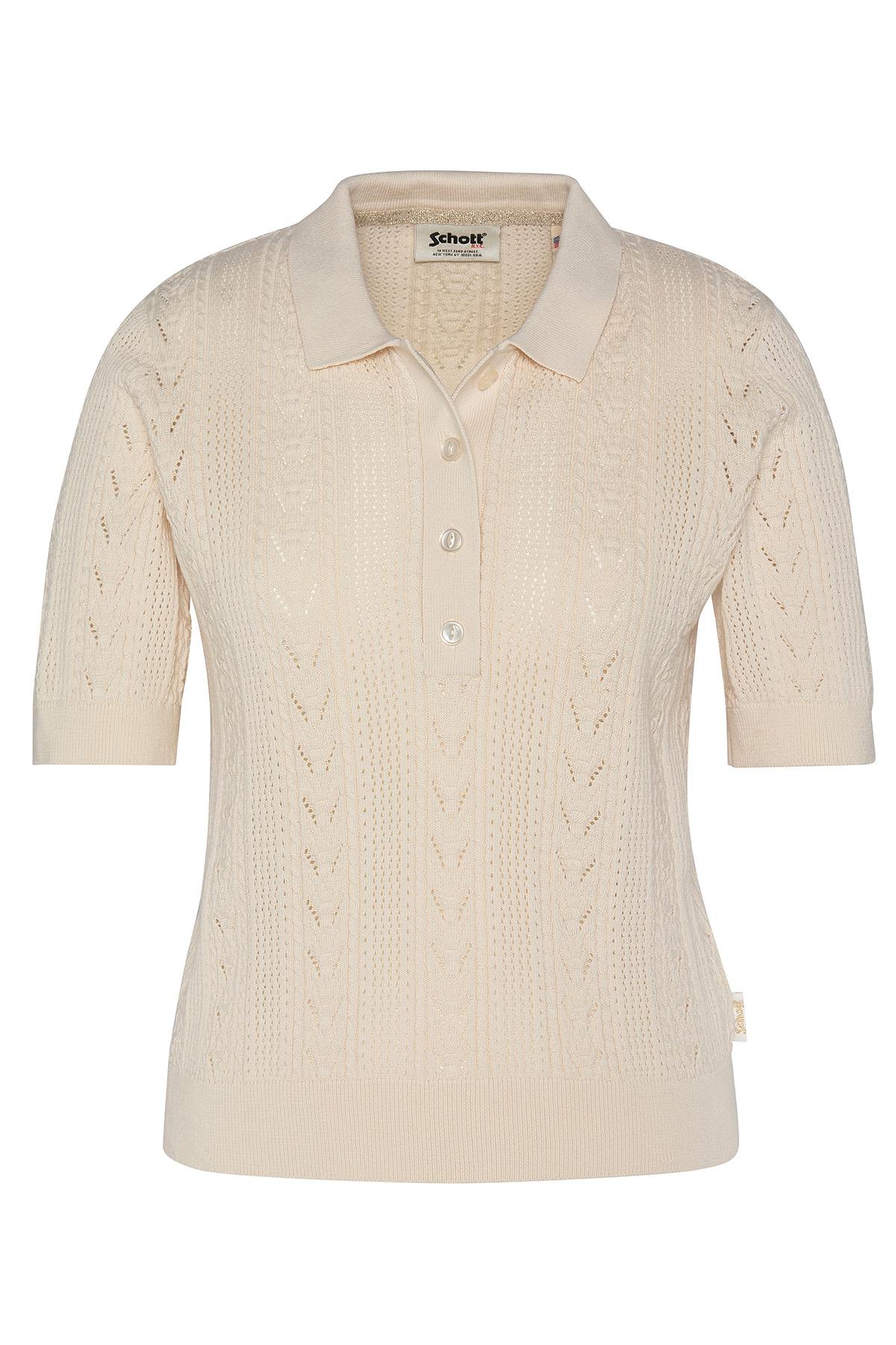 Off-white buttoned shirt collar top - Image n°1