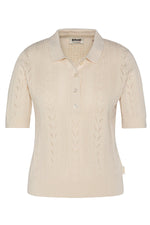 Off-white buttoned shirt collar top - Image n°1