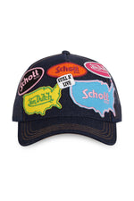 Von Dutch denim cap in collaboration with Schott NYC, with colorful patches - Image n°4
