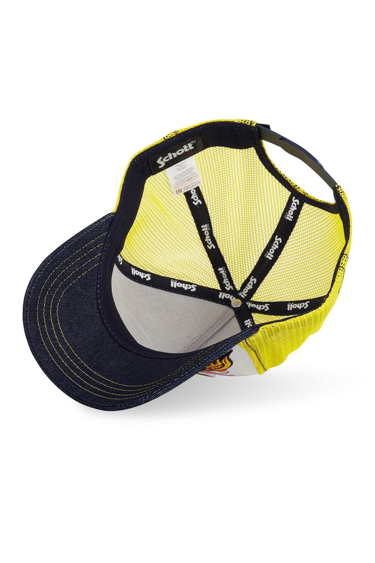 Von Dutch trucker cap in collaboration with Schott NYC, with yellow patch - Image n°5