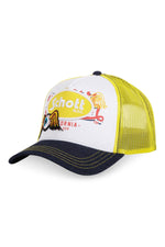 Von Dutch trucker cap in collaboration with Schott NYC, with yellow patch - Image n°1