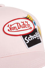 Von Dutch Pale Pink Cap in Collaboration with Schott NYC, with Patches - Image n°2