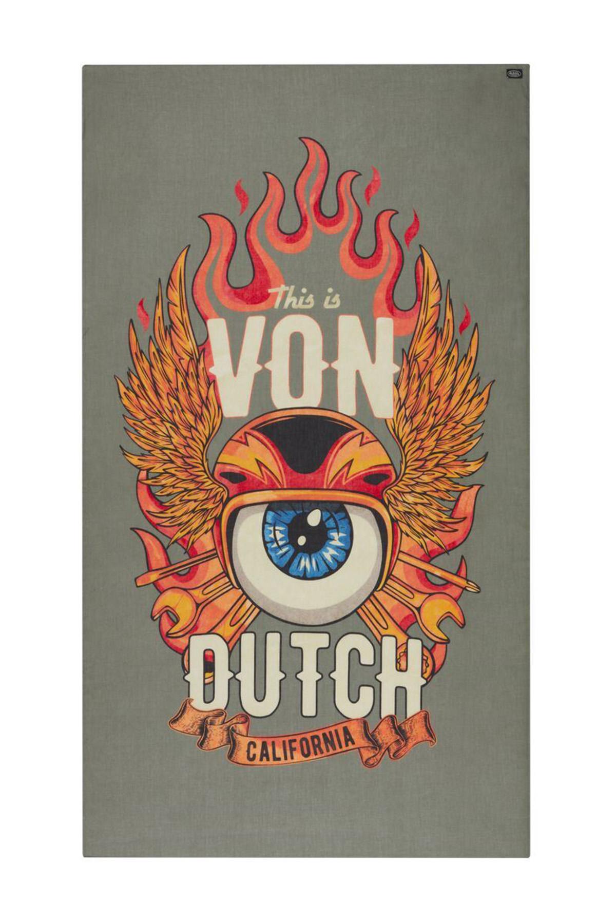 Cotton scarf with fire eye print - Image n°2