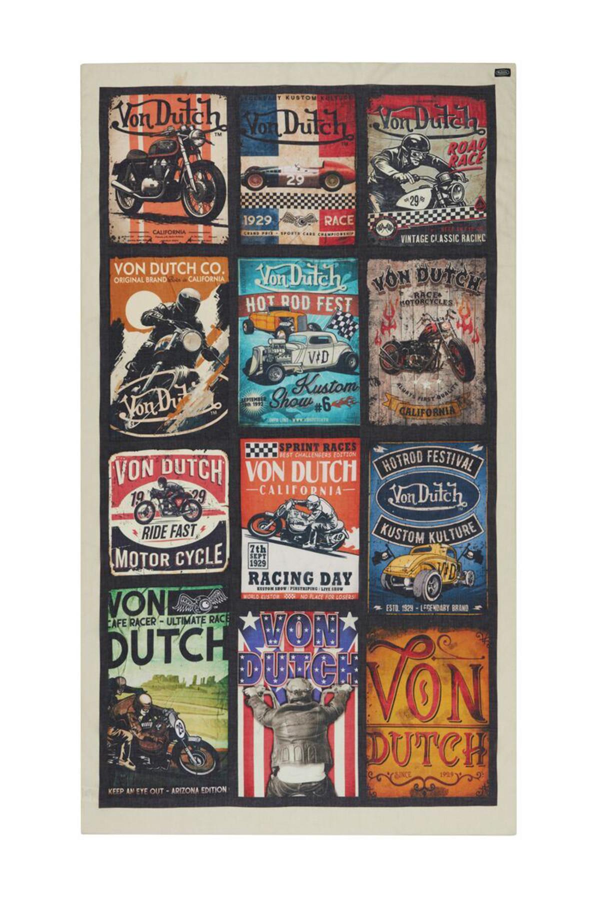 Cotton scarf with poster print - Image n°2