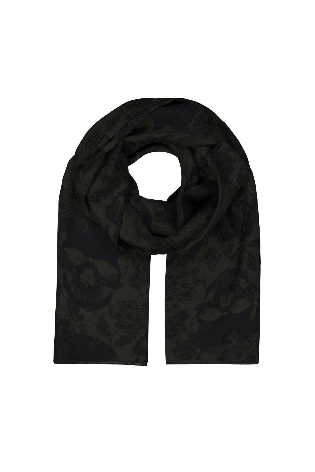 Cotton scarf with skull print - Image n°1